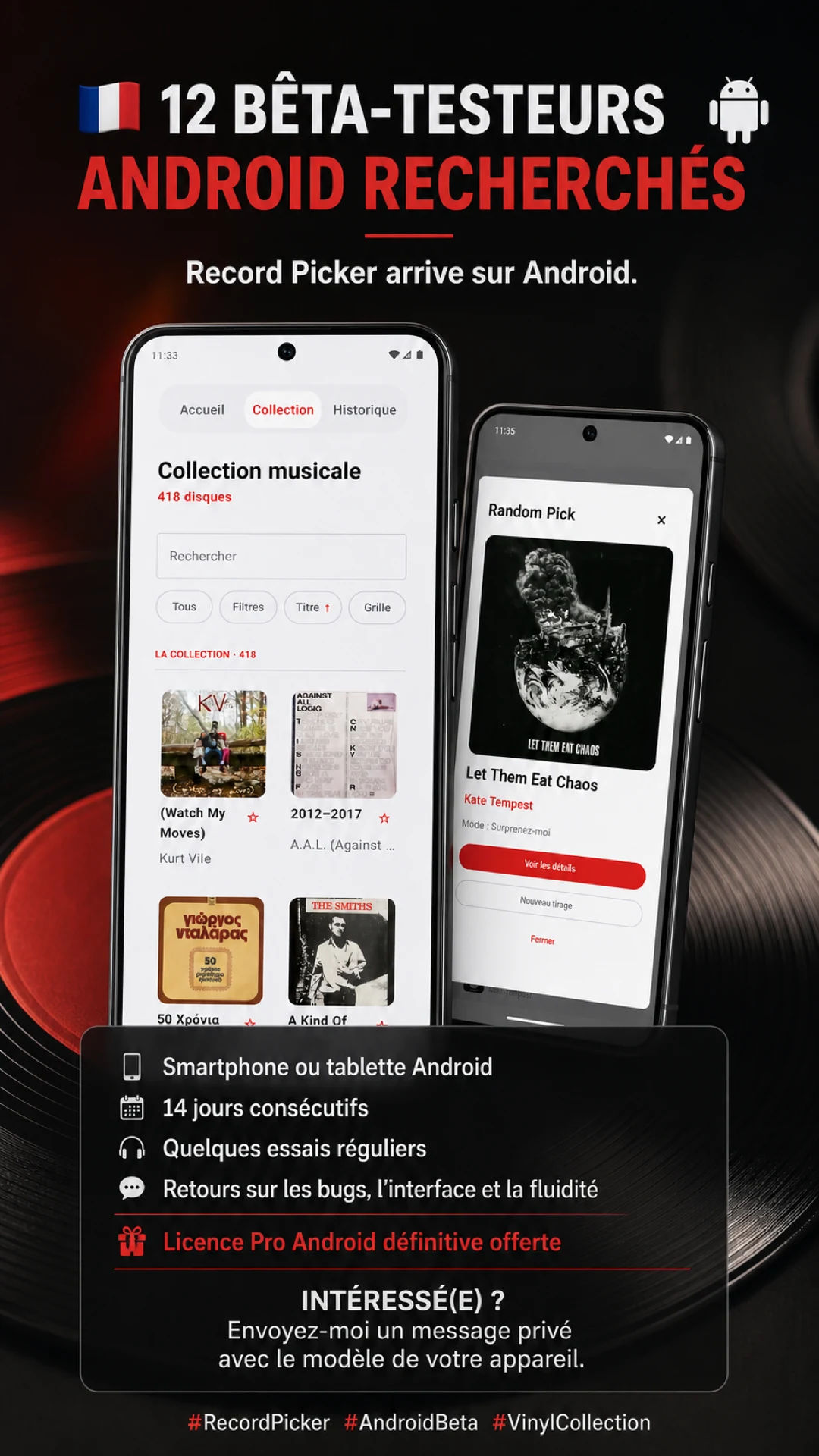 Nous recherchons des bêta-testeurs Android