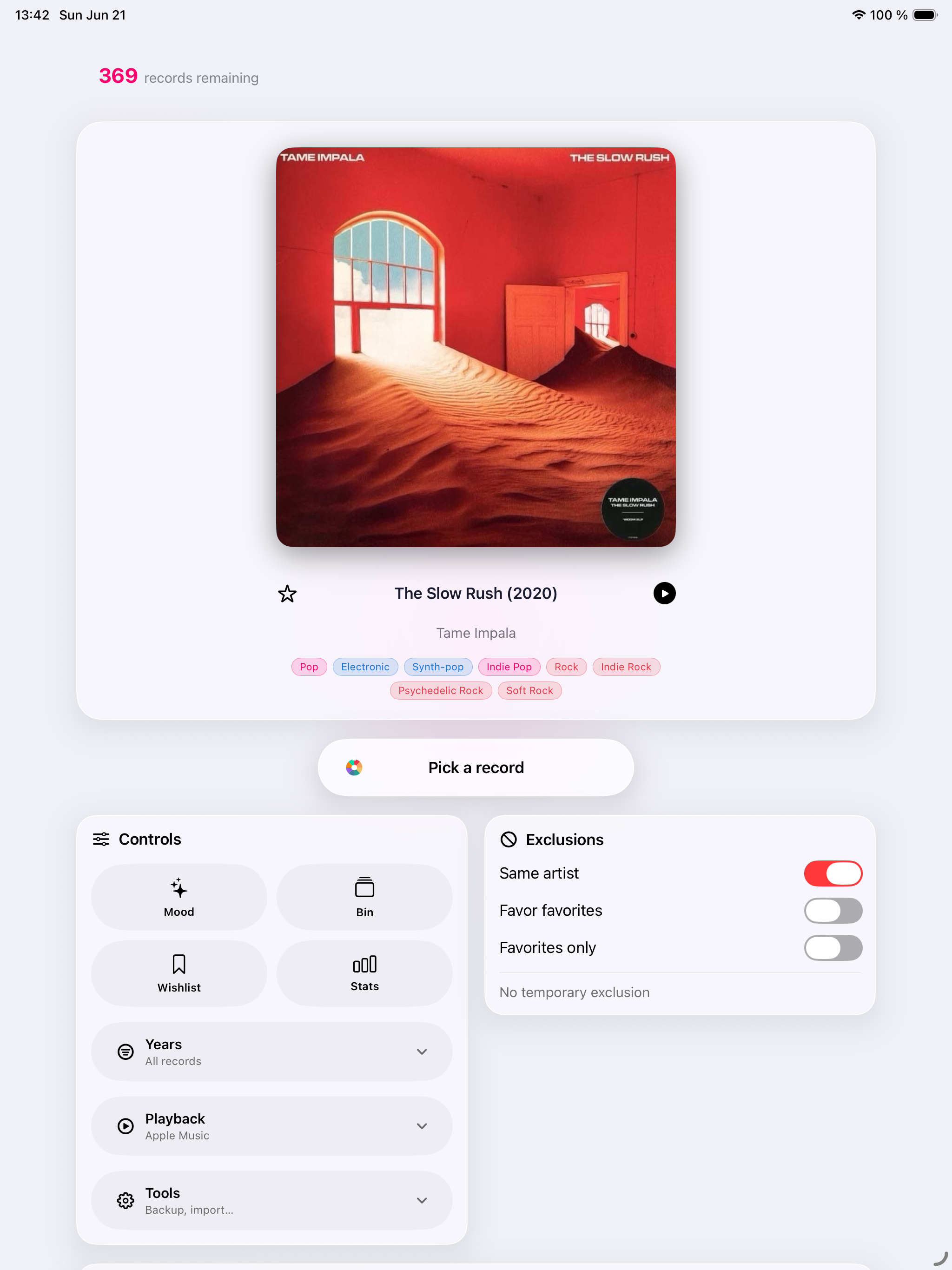Large-format draw - Record Picker