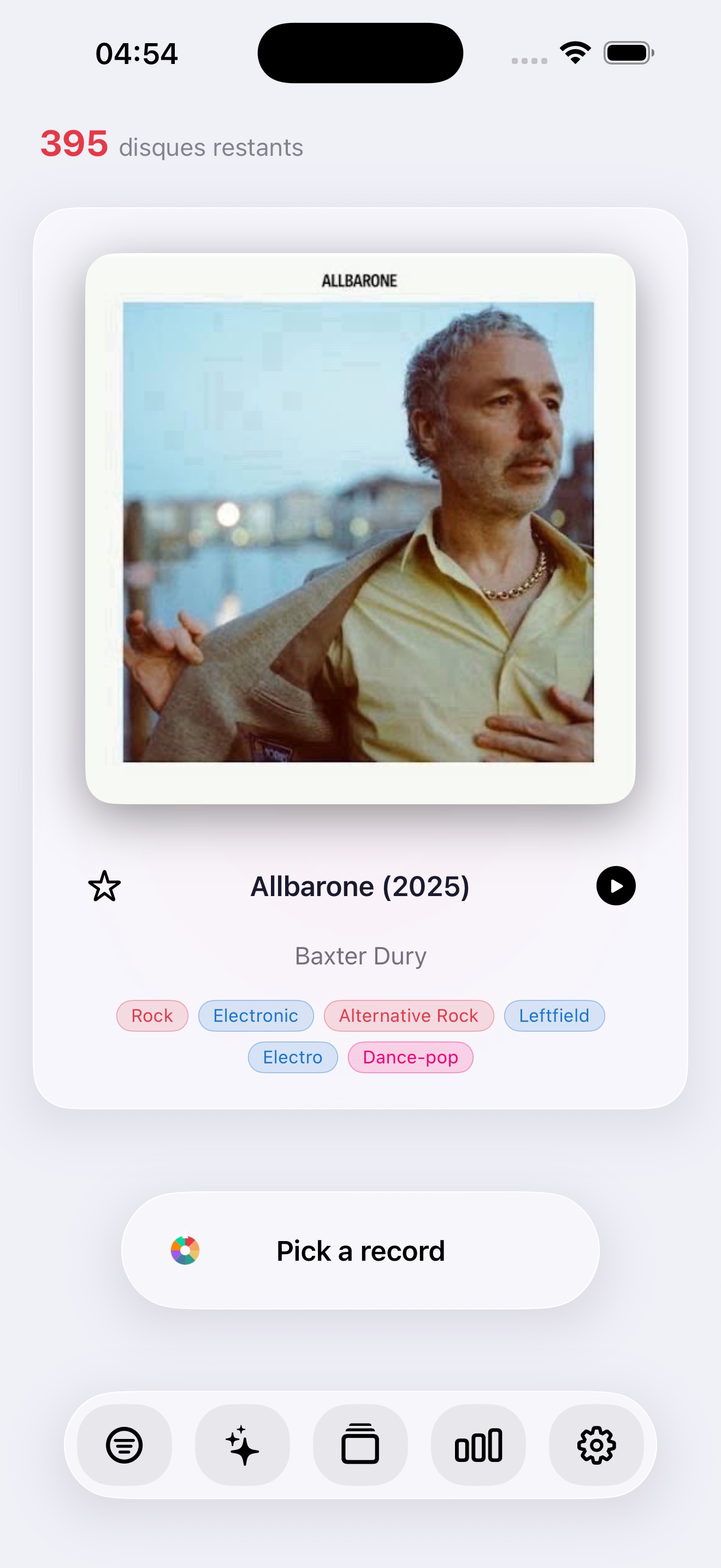 Vue iPhone du tirage