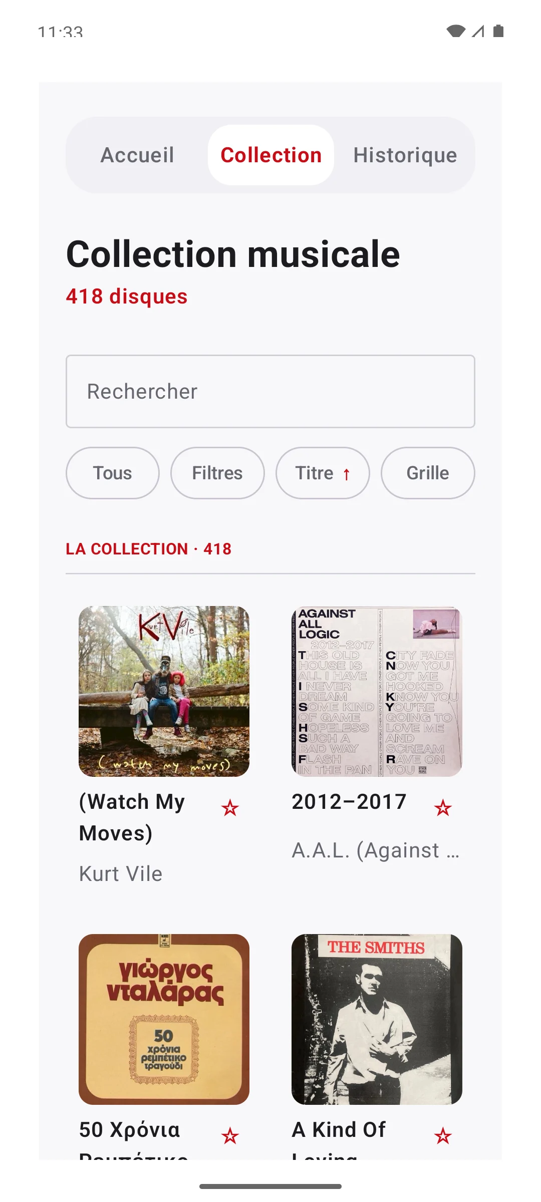 Record Picker · Android 2.6 beta · fr