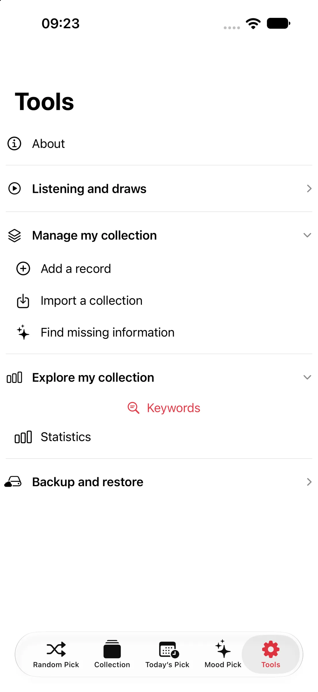 iPhone · Record Picker 3.0 · EN · Tools